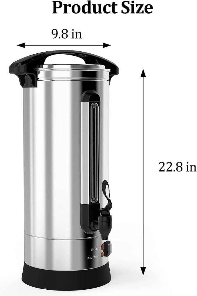 60 Cup Coffee Urn, 10L/2.64Gal Large Capacity Stainless Steel Hot Beverage Dispenser, Fast Brew Rapid Extraction, Auto Temperature Control Faucet, Commercial Coffee Maker for Party Buffet Catering
