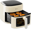 SIMPLUS Air Fryer 7 QT with Easy-View Window, Large Capacity Airfryer for Family, 400°F Rapid Air Crispy Technology, Touch Controls with 10 Presets, Nonstick & Dishwasher Safe Basket - Cream White