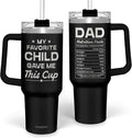 SANDJEST Dad Gift from Daughter, 40oz Stainless Steel Insulated Coffee Tumbler With Lid & Straw, Travel Cup Gift for Dad, Christmas Birthday Father's Day