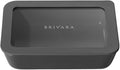 Ceramic Coated Glass Food Storage Container | No PTFE, PFOA, PFAS, and BPA | Reusable Non Toxic Meal Prep Container with Glass Lid | Easy To Store | 3 Cup Rectangle [Onyx]