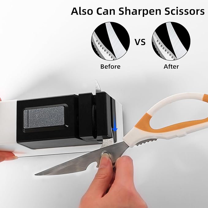 Electric Knife Sharpener for Kitchen Knives, Automatic Knife Sharpener Sharpening & Polishing, Electric Sharpeners Knife Tool Helps Repair, Restore, Polish Blades