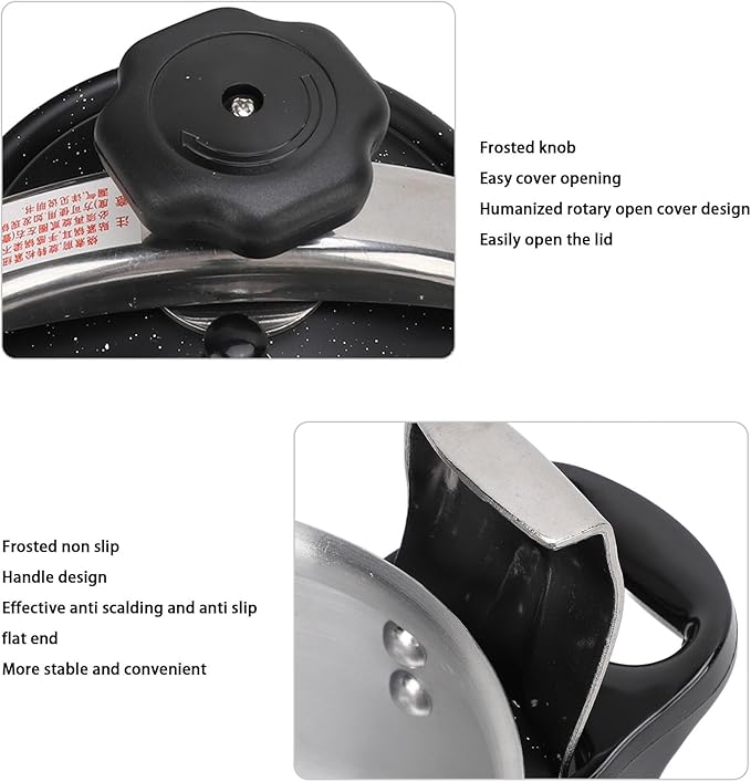 Aluminum Pressure Cooker, Home Explosion Proof Cookware Pressure Canner, Large Capacity Stovetop Pressure Cooker for Gas Stove Induction Cooker (2L)