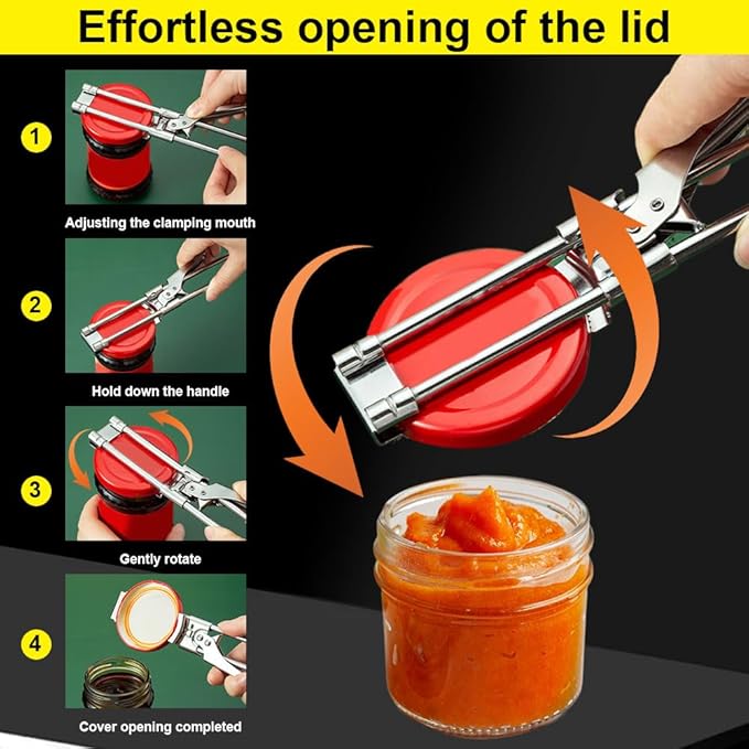2026 New Jar Opener for Weak Hands, Adjustable Multifunctional Stainless Steel Can Opener, Jar Gripper Tight Lid Opener, Jar Lid Gripper, Manual,Kitchen Accessories (2 PCS)
