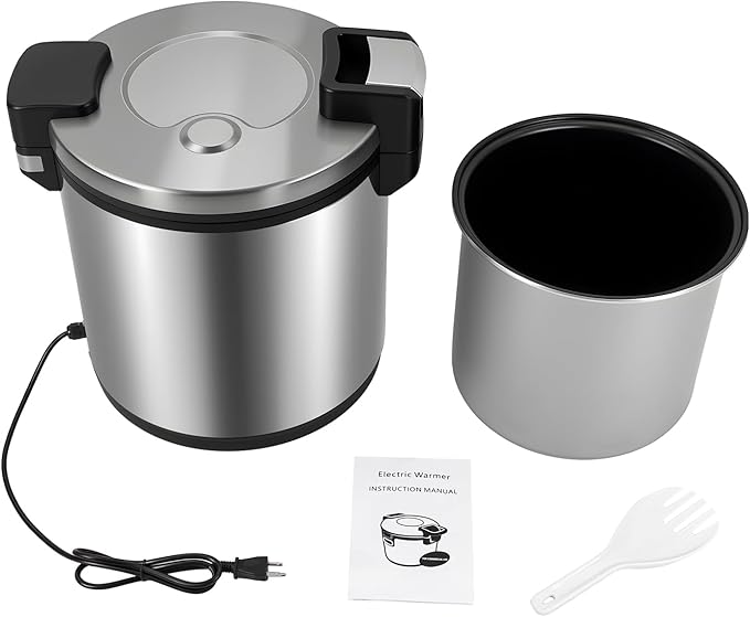 100 Cups Stainless Steel Electric Rice Warmer, Commercial Food Warmer with Rice Spoon, Heavy Duty 23L/6Gal Cooked Rice Warmer with Warm Function Only & Adjustable Temp for Restaurant Party