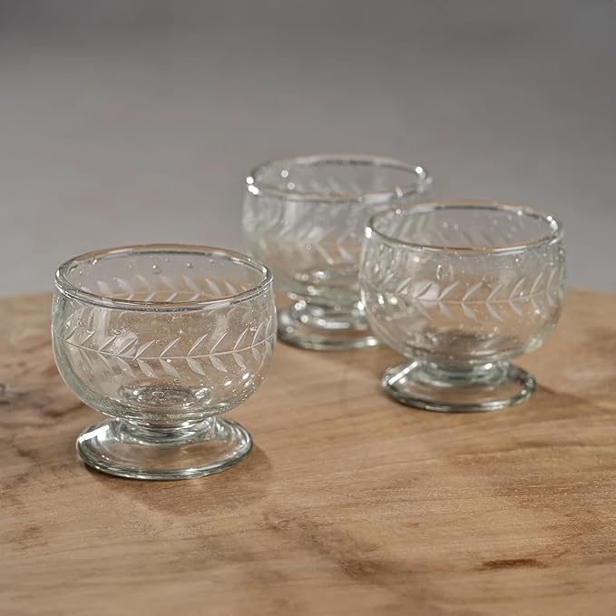 Zodax Tuscan Handmade Etched Glass - Sets of 6 (Mezcal)