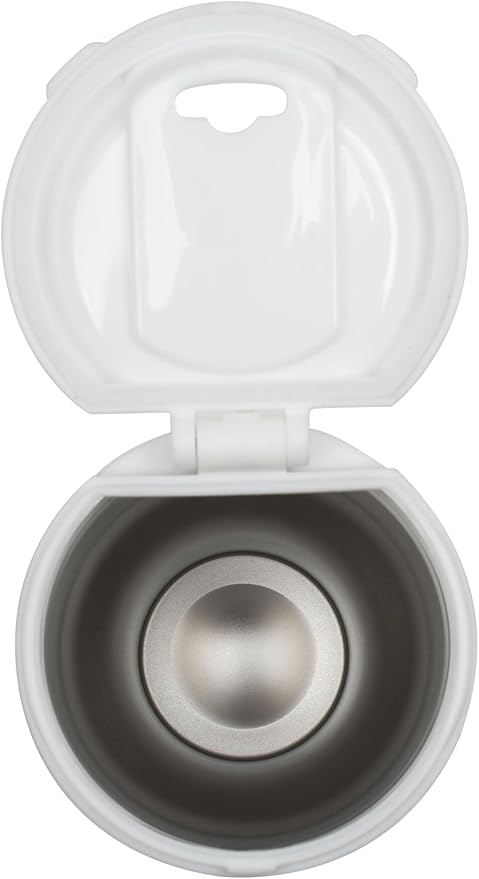 Insulated Travel Tumbler, White, Stainless Steel with Lid