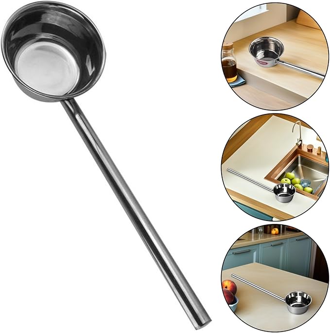 Vaguelly 1pc 58cm Long Handle Water Ladle, Stainless Steel Garden Watering Dipper Large Water Ladle Soup Spoon Oil Spoon Kitchen Ladle