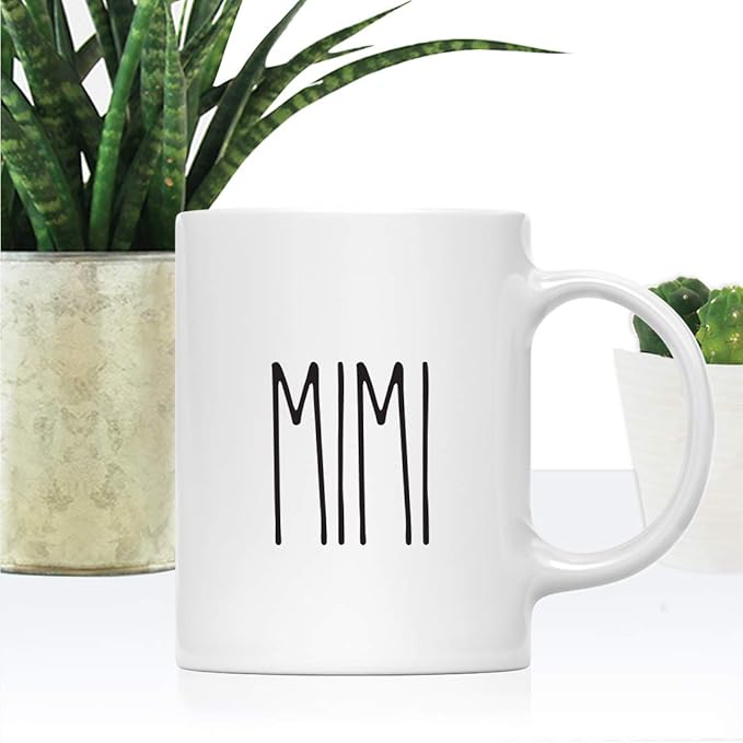 Andaz Press Simple Rustic Farmhouse Kitchen Decor 11oz. Ceramic Coffee Tea Mug Gift, Mimi, 1-Pack, Birthday Christmas Gift Ideas for Family, Friends