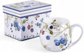 Wild Berries Bone China Big Belly Mug 16.23 fl oz.(480ml) in Gift Box, Coffee Tea Mug