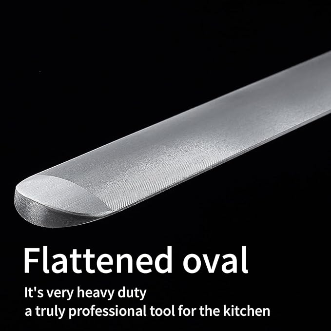 Sharpening Steel 12 inch Heavy-Duty Honing Steel Flat Honing Rod, High hardness, Fine Cut, Ideal For Butcher Knives and Chef Knives, Knife Sharpeners