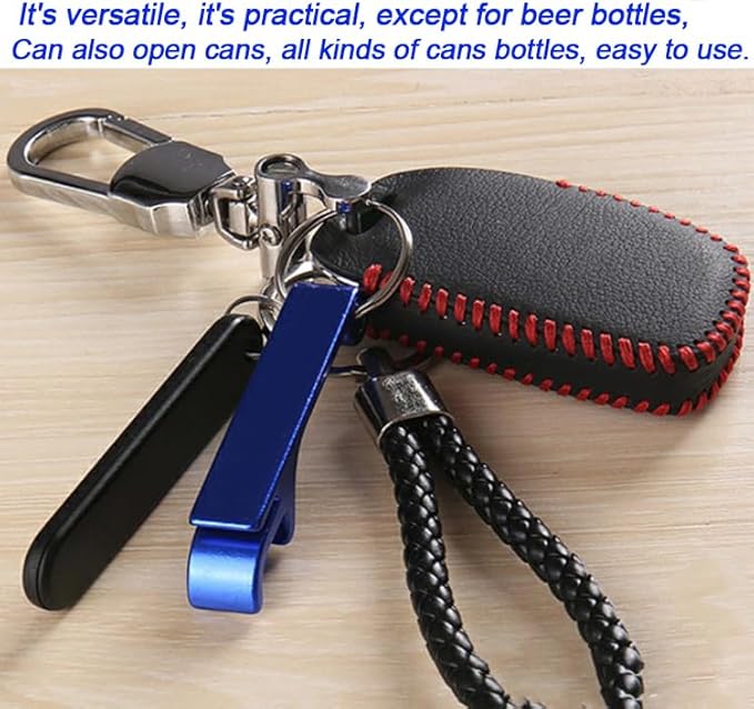 100 Pcs Bottle opener Keychain Bulk,Soda Beverage Beer Bottle Opener Keychain,Bottle Openers Aluminum Beer Bottle Opener Claw Beverage Keychain Ring for Kitchen,Wedding, Bar,Party(blue)