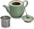 Teapot with Infuser Ceramic Tea Pot with Removable Stainless Steel Fliter for Loose Tea 15.80 OZ/450ml (1-2cups) Teapots for Tea Coffee Milk for Office Home Men Women as Gift(Pink Cyan)