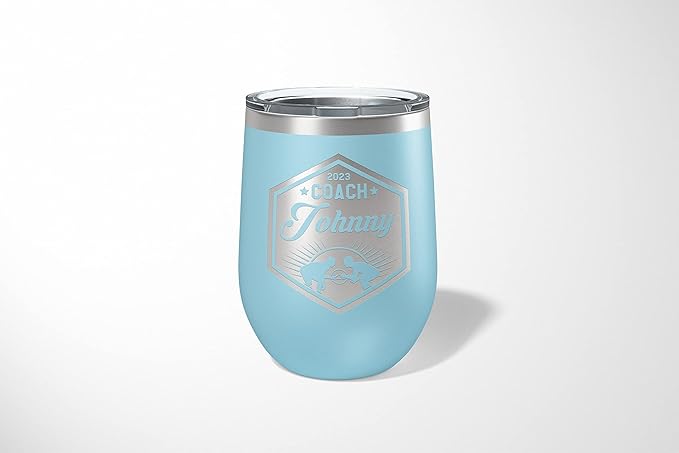 Wrestling Coach gifts, Tumbler, Coach tumbler, Wrestling gifts, Coach Beer glass, Coach gift, Wrestling Coach, Coach gifts, Wrestling Coach (Wrestling Hexagon, Sky Blue, 12oz Wine Tumbler)