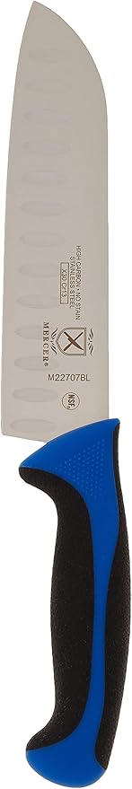 Mercer Culinary Millennia Colors 5-Piece Magnetic Board Set with Blue Handles, Rubberwood