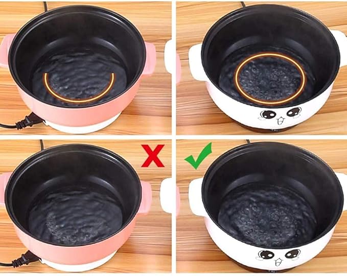 4-in-1 Multifunction Electric Skillet Non-Stick Stainless Steel Hot Pot Noodles Rice Cooker Steamed Egg Soup Pot Portable Mini Heating Pan Cooking Fried with Steam Grid