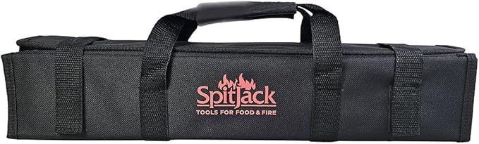 SPITJACK BBQ Butcher's Knife Set for Men. Brisket Trimming and Meat Slicing Knives, 8 Inch Chef's Blade, 3.5 Inch Paring Knife and 10 Inch Sharpening Hone. Sturdy Storage and Transport Case.