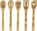 5Pcs Pineapple Wooden Cooking Spoons,Pineapple Gifts,Pineapple Kitche Decor, Pineapple Carve Burned Bamboo Spoons,Pineapple Gifts for Women Housewarming wedding Birthday Mom Cooking Gifts
