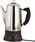 Fox Valley Traders Home Marketplace 12-Cup Electric Coffee Percolator - Stainless Steel Coffee Maker for Strong, Flavorful Brew | No Paper Filters Needed, Easy Serve, Nostalgic Design