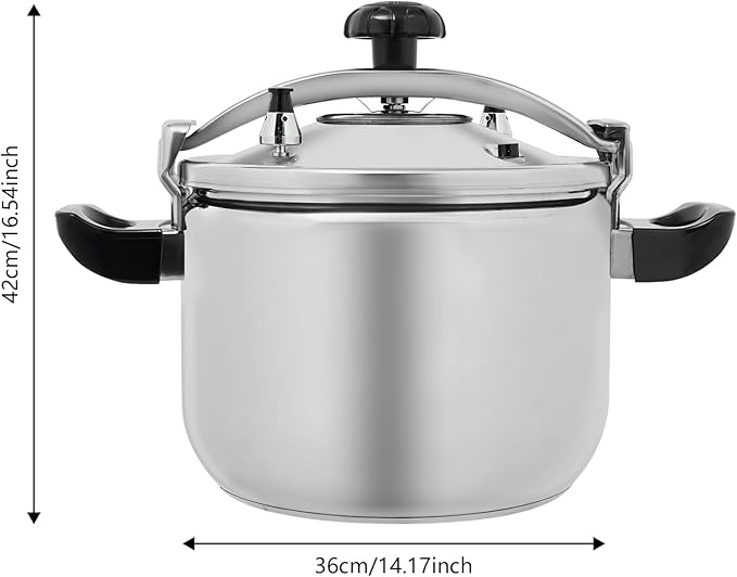 Stainless Steel Pressure Cooker 60kpa Large Pressure Canner Triple-Layer Composite Base Canning Pot with Resilient Beam & 2 Valves for Open Fire, Electric Stove, Induction Stove (26L/27.47Qt)