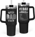 SANDJEST Best Dad Ever Tumbler 40Oz, Gifts for Dad for Christmas Birthday Valentine Fathers Day, Dad Coffee Cup Stainless Steel Insulated Tumblers with Lid & Straw, Dads Gift from Daughter Son
