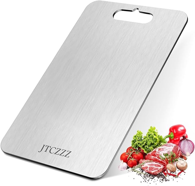 Premium Titanium Cutting Board - 100% Pure Titanium Cutting Boards for Kitchen Use - Durable and Lightweight Cutting Board Accessory for Precise Chopping and Slicing 1PC (12"L x 9"W)