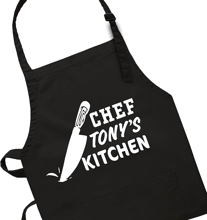 Custom Chef Apron For Men, Grilling Gifts For Men, Mens Gift For Dad, Fathers Day & Christmas, Kitchen and BBQ Cooking Aprons For Daddy