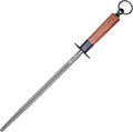 MITSUMOTO SAKARI 12 Inch Knife Sharpener Rod, Round Knife Honing Rod, High Carbon Honing Steel