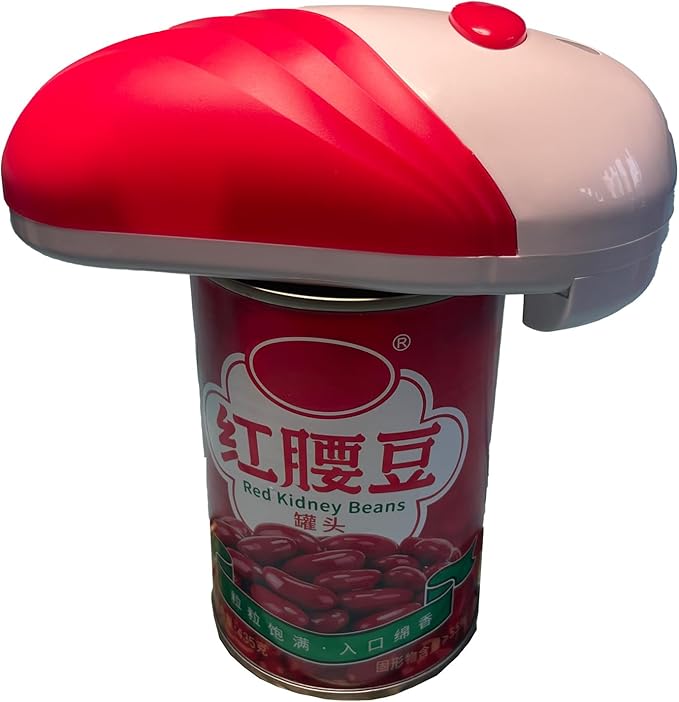 Electric Can opener, Open Your Any Cans with One Touch Button, Best Gift for Chef with Senior and Mum(Red)