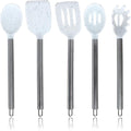 COOK WITH COLOR Silicone Cooking Utensils, Kitchen Utensil Set, Easy to Clean Silicone Kitchen Utensils, Cooking Utensils for Nonstick Cookware, Kitchen Gadgets Set, 5 Pieces, Speckled White