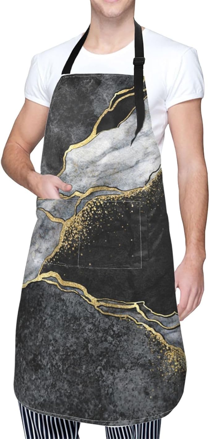 DADABULIU Apron Cooking With Pockets Adjustable Bib For Men Women Waterproof Chef Home Grilling BBQ Drawing