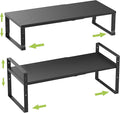 Expandable,Stackable Spice Rack,Seasoning Organizer and Storage,Spices Jar Racks for Cabinet,Countertop, Metal Pantry, Cupboard,Laundry Storages,Heavy Duty(2 PACKS/MEDIUM/BLACK)