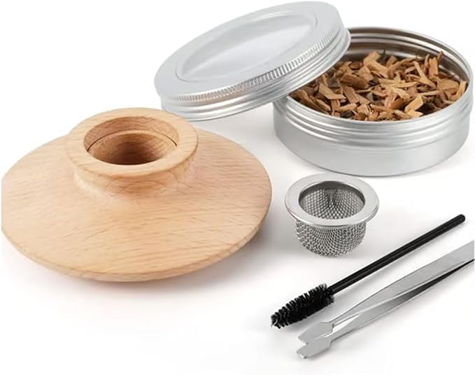 Cocktail Smoker Mixology Bartender Kit, Whiskey Smoker Kit for Old Fashioned & Bourbon Drinks, Drink Smoker Infuser Set with Torch and Wood Chips Gifts for Men (Without Butane) (No Wood Chips)