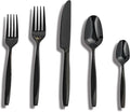 Black 30-Piece Silverware Set,Stainless Steel Flatware Utensils Cutlery Set for 6,Including Steak Knife Fork and Spoon,Dishwasher Safe,Modern Tableware for Home & Dining