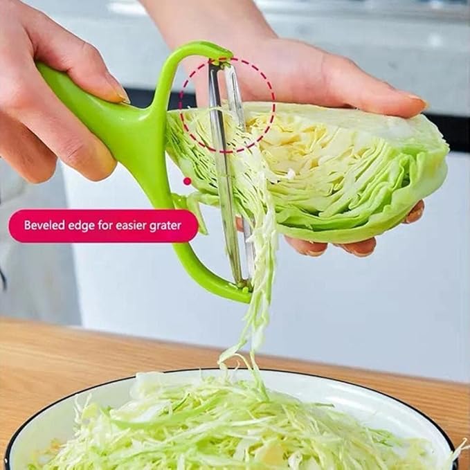 2PC Green Cabbage Shredder,Vegetable Cutter Cabbage Slicer,Stainless Steel Fruit Vegetable Potato Peeler Cabbage Graters Kitchen Must Have for Home Restaurants 18 * 12cm