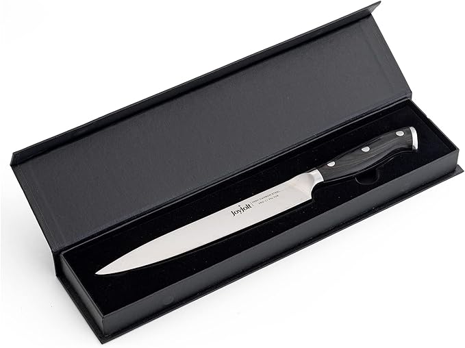 JoyJolt 8” Carving Knife. High Carbon x50 German Steel Kitchen Knife. Magnetic Gift Boxed Brisket Knife