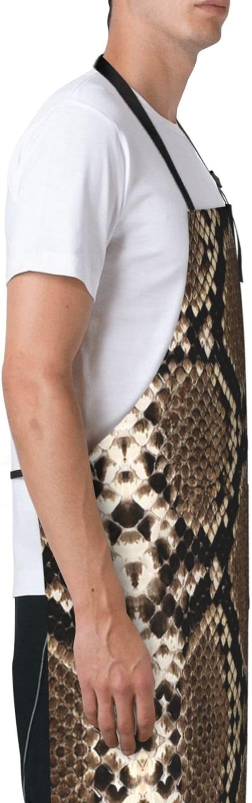 Snakeskin Aprons Cool Aprons with Pockets and Adjustable Mens Apron for Gardening Cooking Kitchen