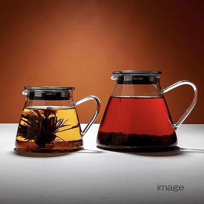 Four Life 841 Teapot Glass, Heat Resistant, 18.9 fl oz (532 ml), For 3 Cups, Lid with Tea Strainer, One Hand, Microwave and Dishwasher Safe, Not Direct Fire, Fuji Glass Teapot