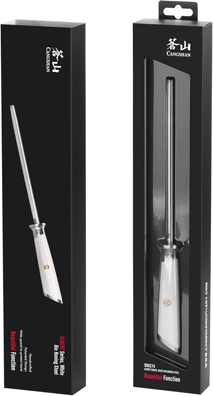 Cangshan ELBERT Series High-Carbon 8-Inch Honing Steel (White)