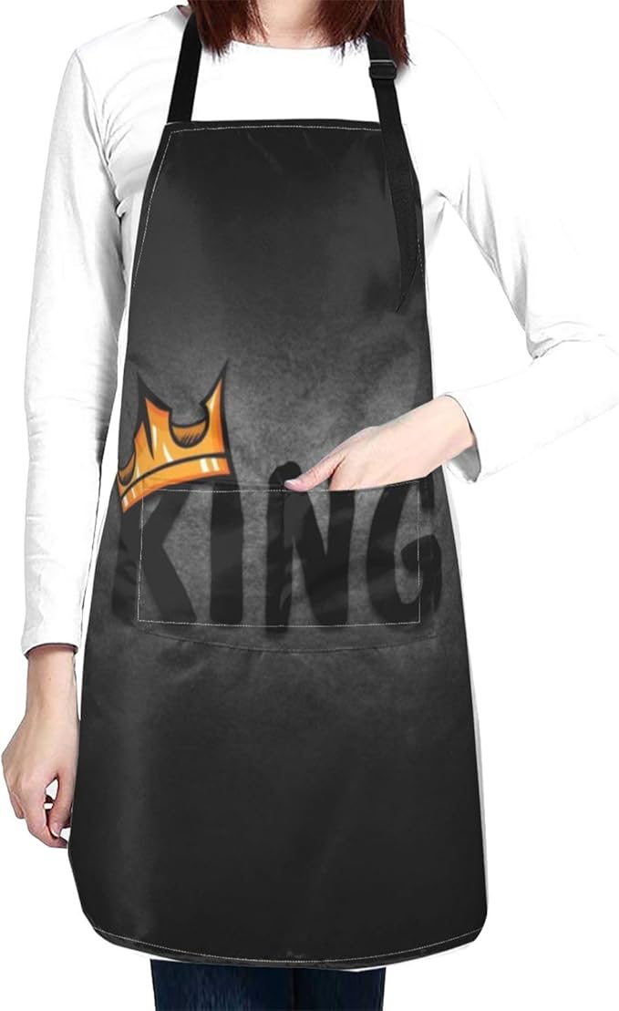 King Aprons Mens Aprons with Pockets and Adjustable Cool Apron for Gardening Cooking Kitchen