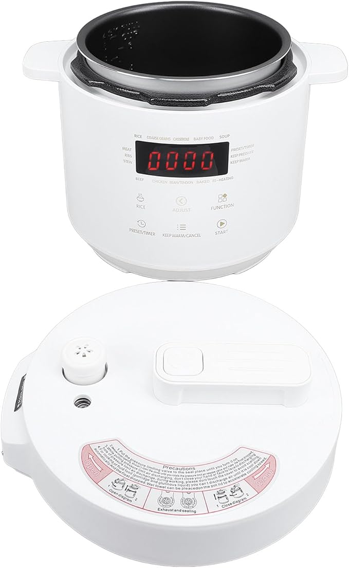 3L Mini Electric Pressure & Slow Cooker, Multi Cooker with Rice Yogurt Saute Functions, Digital Kitchen Appliance for Home Cooking, Includes Steamer & Warmer