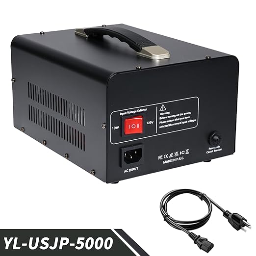 Yinleader 120V to 100V US to Japan Voltage Converter Step Down/Up Transformer for Japanese Industrial or High-Power Use in US(5000W)