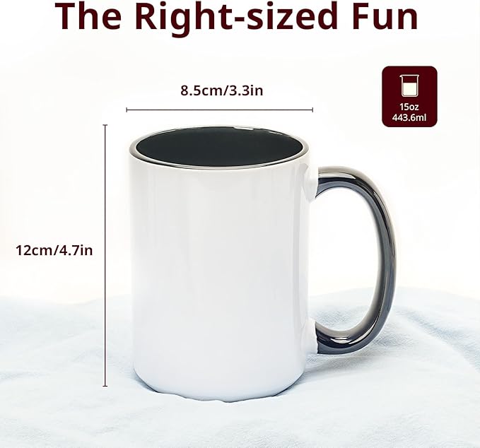 Ceramic 15oz Sublimation Coffee Mug, 12 Assorted Colors, Case of 24