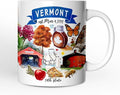OrnamentallyYou State Travel Landmark Mugs – 12 oz Ceramic Coffee Cups, U.S. Souvenir Gift for Tourists (Artistic Vermont State Themes and Landmarks Mug)