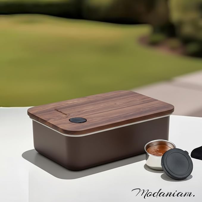 Stainless Steel Bento Box Adults |leak proof| Stainless Steel Lunch Box | Metal Lunch box|Sandwich Lunch Containers| Food compartments |large|bentobox| Non toxic|Mocha