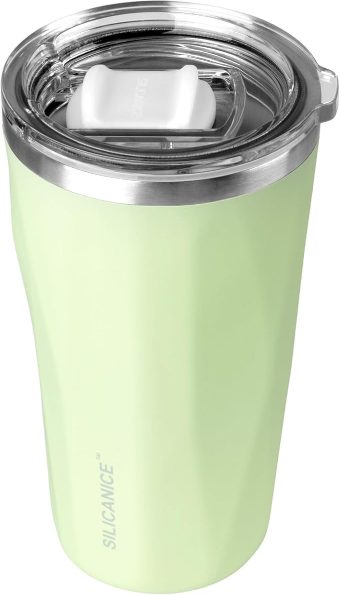 20oz Soft Touch Diamond Tumbler - Double Wall Stainless Steel Vacuum Insulated Coffee Cup With Detachable Slider Lid | BPA Free, Dishwasher Safe, Thoughtful Gift for Her - Leaf Yellow