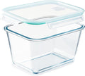 NUTRIUPS 2.6 L Large Glass Food Storage Containers, 9×6×5in Deep Rectangular Meal Prep Containers, Glass Microwave Bowls with Lids (one piece)