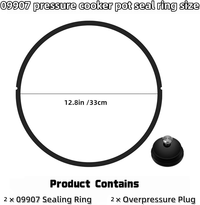 （2Pack）09907 Pressure Cooker Sealing Ring and Overpressure Plugs Fit for Presto In Box Pressure Canner Cooker CA16, CA16H and 21 Qt CA21, CA21H Pressure Cooker