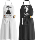 Couples Apron Set - Wedding Engagement Gifts for Couples, Funny Kitchen Gifts for Couples, Bridal Shower Gifts, Christmas