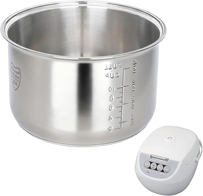 Rice Cooker 10 Cup Inner Pot Compatible with Tiger JBV-A18U,Non-Stick 304 Stainless Steel,Rice Cooker Rplacement Pot,Dishwasher Safe