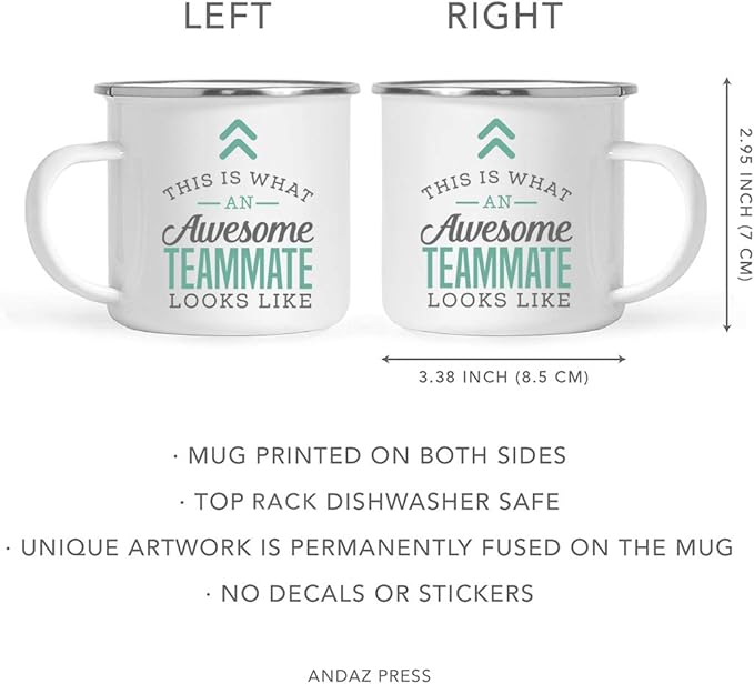 Andaz Press 11oz. Stainless Steel Campfire Coffee Mug Gift, This is What an Awesome Teammate Looks Like, 1-Pack, Birthday Gift Ideas Coworker Him Her, Includes Gift Box
